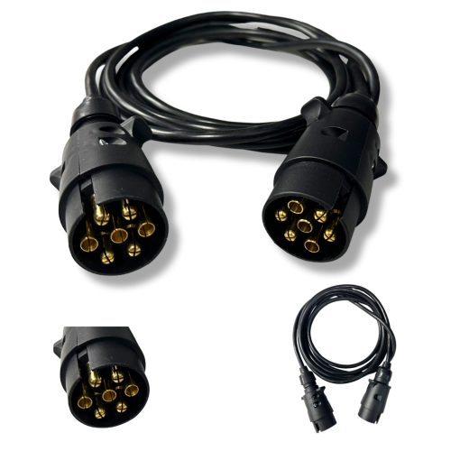 Przejdź do produktu Przedłużacz do przyczepy 7 PIN 3 m – kabel elektryczny wtyczka + gniazdo 7-pin do przyczep, lawet i przyczepek
