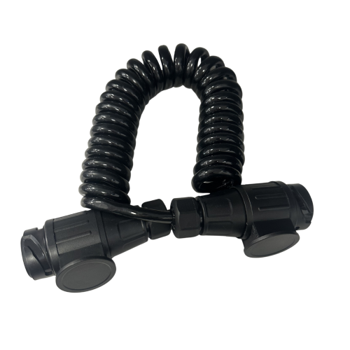Przejdź do produktu Przedłużacz do przyczepy 13 PIN spiralny kabel 3 m – przedłużka świateł przyczepy 12V wtyk / gniazdo