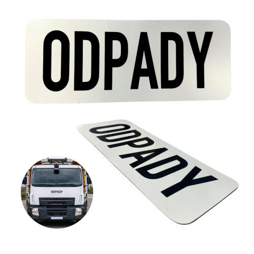 Przejdź do produktu Tablica magnetyczna ODPADY 300x120 mm – oznaczenie śmieciarki, pojazdu komunalnego, naklejka magnetyczna