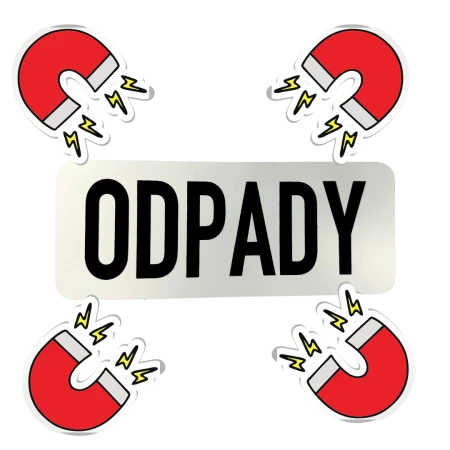 Tablica odpady na metalową powierzchnię pojazdu
