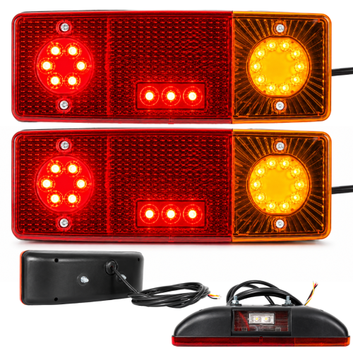 Przejdź do produktu Lampy tylne LED 12V 24V komplet lewa prawa przyczepa naczepa ciężarówka