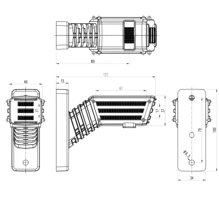 Zestaw 2 lamp obrysowych LED do lawety 12V 24V