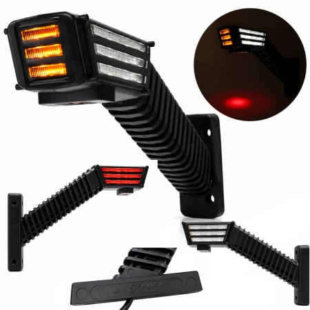 Zestaw 2 lamp obrysowych LED 12V 24V do przyczepy