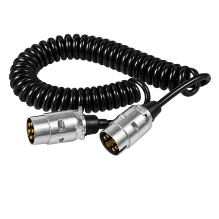 przewód spiralny 7 PIN 12V do przyczepy i naczepy 5 m